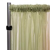 50% OFF LIQUIDATION – *FR* 8FT Long x 10ft Wide Sheer Voile Curtain Panel by Eastern Mills w/ 4" Pockets - Fog Green