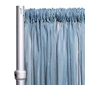 *FR* Crushed Sheer Voile Curtain Panel by Eastern Mills w/ 4" Pockets - 10ft Wide - Grey Blue