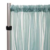 50% OFF LIQUIDATION – *FR* 8FT Long x 10ft Wide  Sheer Voile Curtain Panel by Eastern Mills w/ 4" Pockets - Ocean