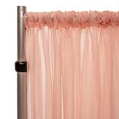 *FR* 10ft Wide Sheer Voile Curtain Panel by Eastern Mills w/ 4" Pockets - Soft Pink/Blush