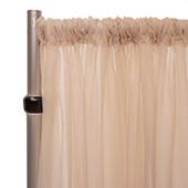 50% OFF LIQUIDATION – *FR* 30FT Long x 10ft Wide Sheer Voile Curtain Panel by Eastern Mills w/ 4" Pockets - Sand