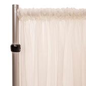50% OFF LIQUIDATION – *FR* 10FT Long x 10ft Wide Sheer Voile Curtain Panel by Eastern Mills w/ 4" Pockets - Ivory