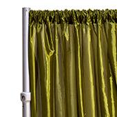 *FR* Crushed Taffeta Drape Panel by Eastern Mills 9 1/2 FT Wide w/ 4" Sewn Rod Pocket - Olive