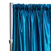 *FR* Crushed Taffeta Drape Panel by Eastern Mills 9 1/2 FT Wide w/ 4" Sewn Rod Pocket - Teal