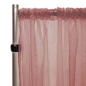*FR* 10ft Wide Sheer Voile Curtain Panel by Eastern Mills w/ 4" Pockets - Dusty Rose