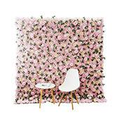 Pink w/ Greenery Mixed Floral Wall - Curtain Style - Easy Install! Select Size