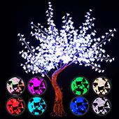 Lighted Grand Centerpiece or Floor Cherry Blossom LED Tree - AC Adapter - 700 LEDs - RGBW w/ Remote & Many Functions! - 6.5FT Tall