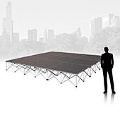 IntelliStage - Lightweight Portable Stage - 12ft x 12ft Platform & Riser Set - Carpet Top