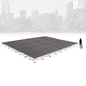 IntelliStage - Lightweight Portable Stage - 16ft x 16ft Platform & Riser Set - Carpet Top