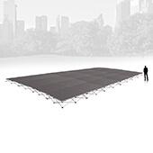 IntelliStage - Lightweight Portable Stage - 16ft x 20ft Platform & Riser Set - Carpet Top