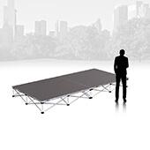 IntelliStage - Lightweight Portable Stage - 4ft x 8ft Platform & Riser Set - Carpet Top