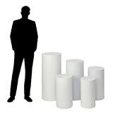 DecoStar™ 5 Piece Set Metal Cylinder Pedestals Display - White