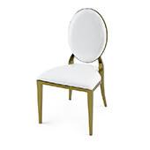 Stainless Steel Modern Padded Oval Back Alexa Dining Event Chair - Gold