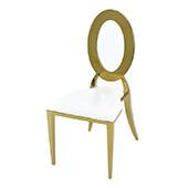 Stainless Steel Modern Oval Top Ava Dining Event Chair - Gold