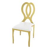 Stainless Steel Modern Double Loop Emma Dining Event Chair - Gold