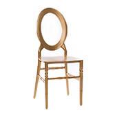 Oval Open Back Resin Dining Event Chair - Gold