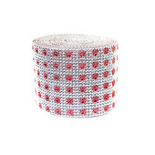 DISCONTINUED ITEM - DecoStar™ Rose and Silver Patterned Rhinestone Mesh - 30 Foot Roll