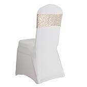 Sequin & Spandex Chair Band by Eastern Mills - Light Gold - 10 Pack