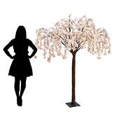 6FT Tall Drooping Cherry Bloom Tabletop Centerpieces Tree - 9 Interchangeable Branches - Blush/Light Pink