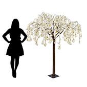 6FT Tall Drooping Cherry Bloom Tabletop Centerpieces Tree - 9 Interchangeable Branches - White