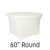 200 GSM Grade A Quality 60" Round Spandex Table Cover - Ivory