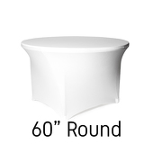 200 GSM Grade A Quality 60" Round Spandex Table Cover - White