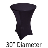 200 GSM Grade A Quality Spandex Hi-Boy Table Cover - Black - Cocktail Table - 30" Diameter