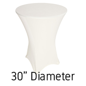 200 GSM Grade A Quality Spandex Hi-Boy Table Cover - Ivory - Cocktail Table - 30" Diameter