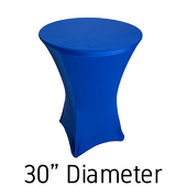 200 GSM Grade A Quality Spandex Hi-Boy Table Cover - Royal Blue - Cocktail Table - 30" Diameter