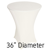 200 GSM Grade A Quality Spandex Hi-Boy Table Cover - Ivory - Cocktail Table - 36" Diameter