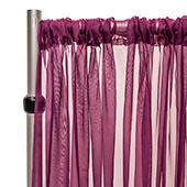 50% OFF LIQUIDATION – *FR* Crushed Sheer Voile Curtain Panel by Eastern Mills w/ 4" Pockets - 15FT Long x 10ft Wide - Eggplant