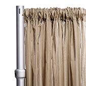 50% OFF LIQUIDATION – *FR* Crushed Sheer Voile Curtain Panel by Eastern Mills w/ 4" Pockets - 10FT Long x 10ft Wide - Taupe