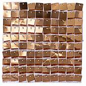 Easy Connect Shimmer Wall Panels w/ Transparent Grid Backing & Square Sequins - 12 Tiles - Light Champagne