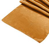 Sleek Satin Runner 14" x 108" - Gold Antique