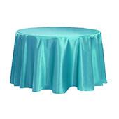 Sleek Satin Tablecloth 120" Round - Dark Turquoise