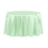Sleek Satin Tablecloth 120" Round - Mint Green