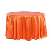 Sleek Satin Tablecloths 132" Round - Orange