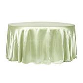 Sleek Satin Tablecloths 132" Round - Sage Green