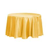 Sleek Satin Tablecloths 132" Round - Canary Yellow (Bright Yellow)