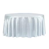 Sleek Satin Tablecloths 132" Round - Dusty Blue