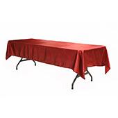 Sleek Satin Tablecloths 60"x120" Rectangular - Apple Red