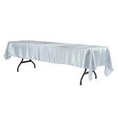 Sleek Satin Tablecloths 60"x120" Rectangular - Dusty Blue