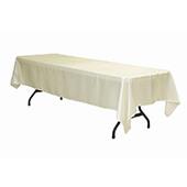 Sleek Satin Tablecloths 60"x120" Rectangular - Ivory