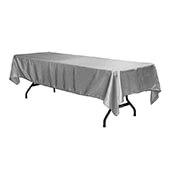 Sleek Satin Tablecloths 60"x120" Rectangular - Silver