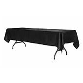 Sleek Satin Tablecloths 60"x120" Rectangular - Black