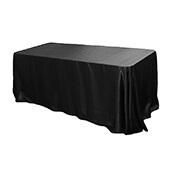 Sleek Satin Tablecloth 90"x156" Rectangular - Black
