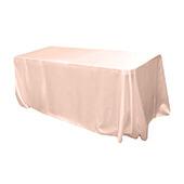Sleek Satin Tablecloth 90"x156" Rectangular - Blush/Rose Gold