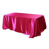 Sleek Satin Tablecloth 90"x156" Rectangular - Fuchsia