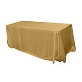 Sleek Satin Tablecloth 90"x156" Rectangular - Gold Antique