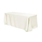 Sleek Satin Tablecloth 90"x156" Rectangular - Ivory